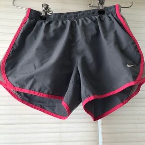 PINK AND GREY NIKE RUNNING SHORTS